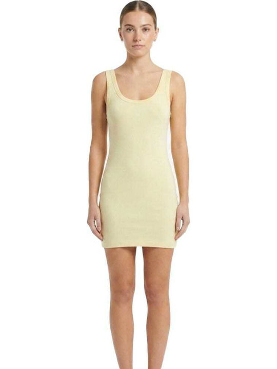 Summer Mini T-Shirt Knitted Yellow Dress