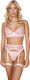 Sexy Dessous-Set Mit Spitze String Kilo-Taille Straps Rosa