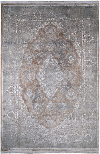 Klonaras Χαλί Ορθογώνιο Μεταξένιο Grey Beige 240x340cm