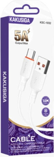 Kakusiga KSC-1032 Cable USB-C male - USB-A Λευκό 1m 2222222100339