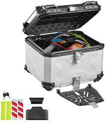 Vevor Motorrad-Topcase Aluminium 55lt Silber Vevor Motorrad-Topcase Aluminium 55lt Silber