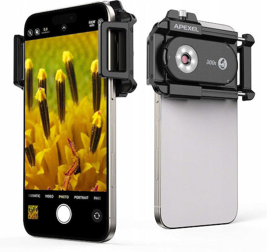 Apexel 300x Led Microscope Lens + Cpl Filter Phone Apl-ms300