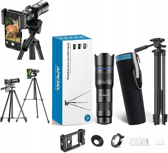Apexel Телефото Zoom Оптичен Фокус Обектив 20-40x + Статив Apexel Смартфон Apl-20-40xjj029