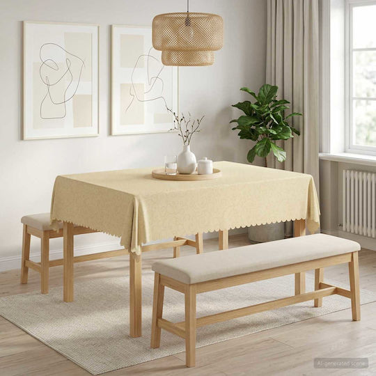 vidaXL vidaXL Tischdecke Weiß Crem 110x140cm