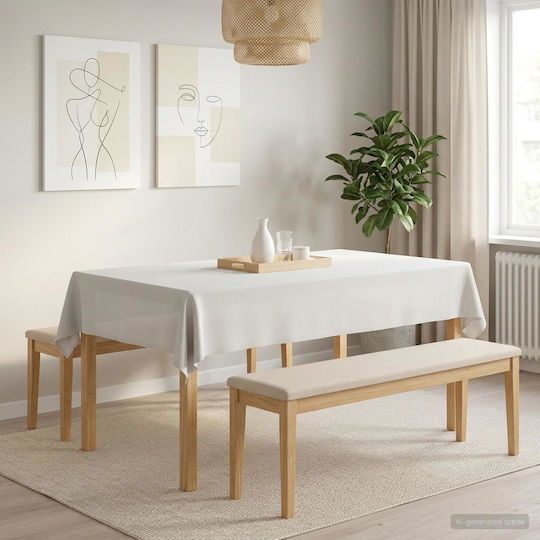 vidaXL Τραπεζομάντηλο Λευκό 140x220εκ.