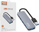 Canyon USB-Hub mit 4 Anschlüssen USB 3.0 mit USB-C Anschluss Silber