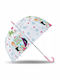 Frozen Kids Umbrella Curved Handle Transparent