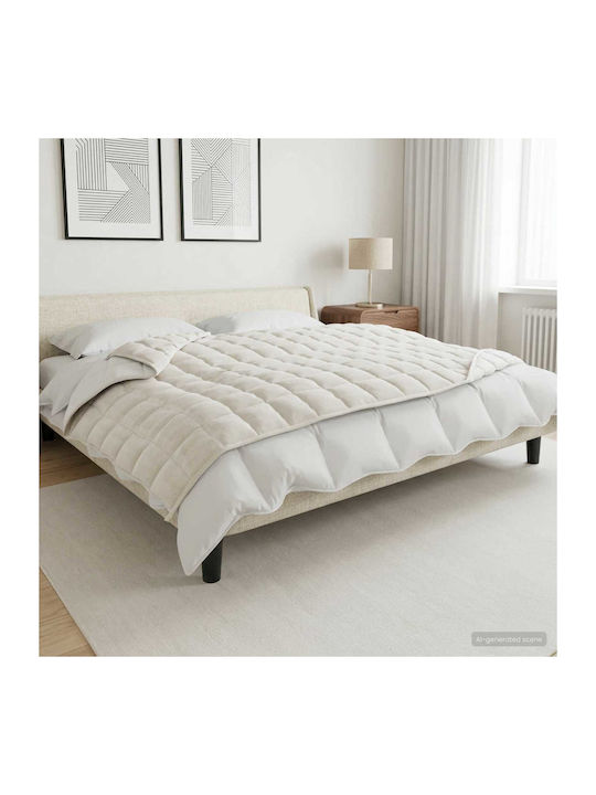 vidaXL Fleece Single Blanket 152x203cm White