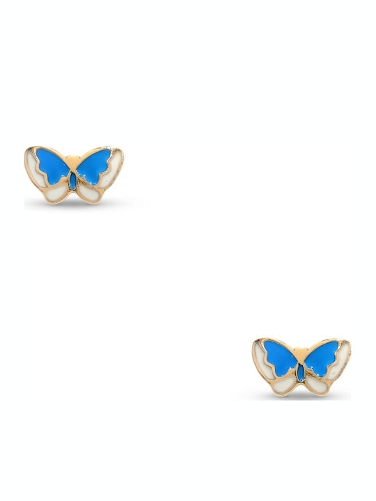 Kinderohrringe Nieten Schmetterlinge aus 14K Gold