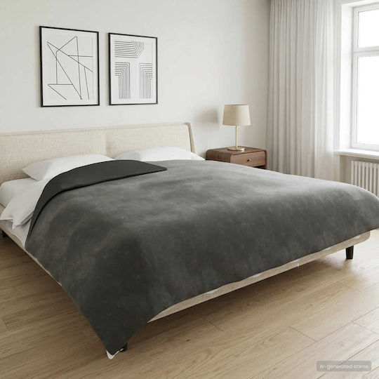 vidaXL Double Blanket 200x225cm Anthracite