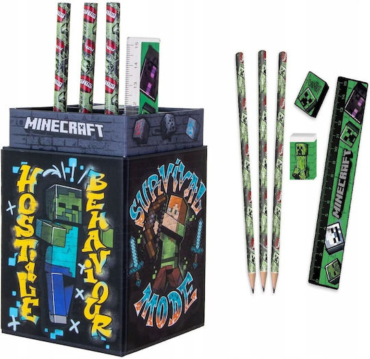Grafi Kinder Schreibwaren-Set mit Bleistift, Spitzer, Radiergummi und Lineal 7 Stück