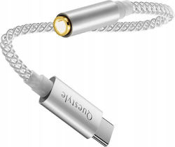 Questyle Конвертор USB-C мъжки към 3.5mm женски Сребрист Questyle Конвертор USB-C мъжки към 3.5mm женски Сребрист