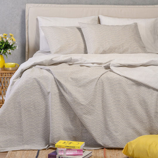 Melinen Παπλωματοθήκη Βαμβακερή Υπέρδιπλη 225x245 Maverick Light Grey