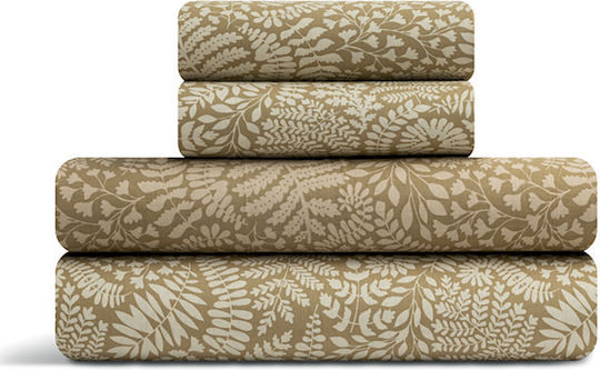 Lino Home Комплект Плик за Завивка 160x240cm Единичен с Калъфка за Възглавница Beliz Бежов