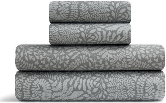 Lino Home Beliz Module Cearceafuri De Pat Superioare Cu Hugger Din Cauciuc 170x200+35cm Beliz Gri (4 Bucăți)