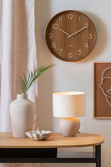 Leitmotiv Ceramic Table Lamp for E27 Fitting with Beige Shade and Base