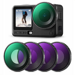 Φίλτρο Kf Σετ Φίλτρων 4x Cpl + Γκρι Φίλτρα Nd8 Nd16 Nd32 Dji Osmo Action 6 K&f Sku 2709
