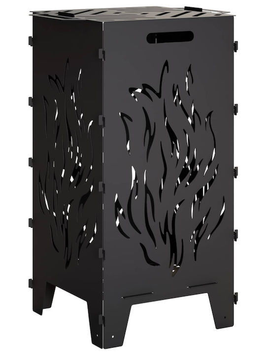 vidaXL Feuerstelle Draußen Metallisch Schwarz 4...