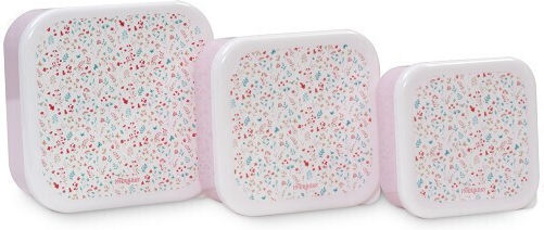 Interbaby Set Kunststoff Mittagsboxen Rosa 3 Stück