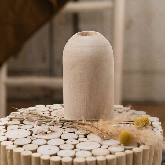 Today Dekorative Hölzernes Beiges Vase Φ33xΥ21cm