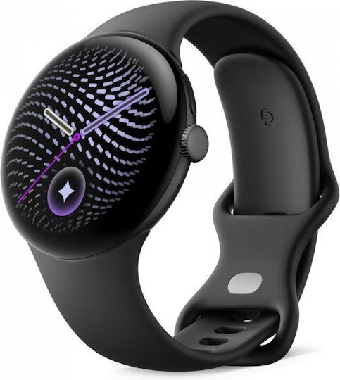 Google Pixel Watch 5 Алуминий 41mm Водоустойчив с Пулсомер (Matte Black Aluminum Case / Obsidian Active Band)