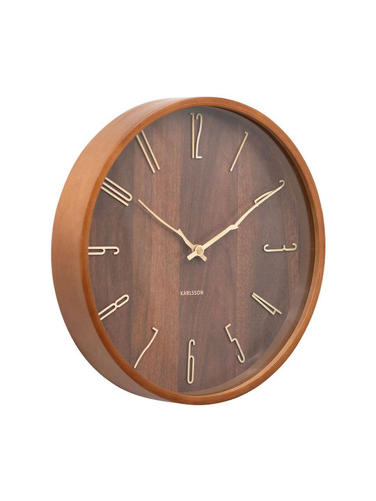 Karlsson Wall Clock Wooden Brown 30x5.5cm