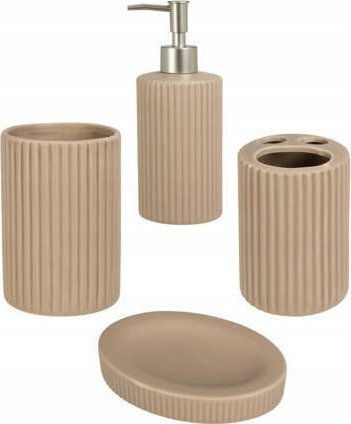 Bathroom Solutions Badezimmerzubehör-Set Keramik Weiß 4 Stück