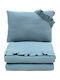 Pulp Bamboo Musselin Wickelunterlage Blau 80x100cm