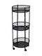 Trolley de bucătărie metalic cu 3 niveluri negru 37cm