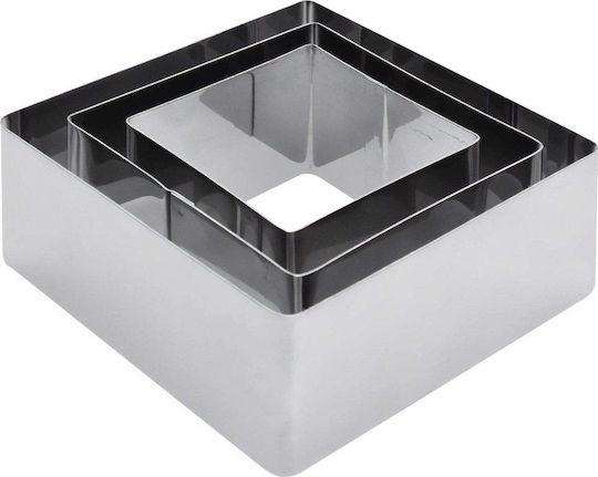 La Cucina Formă Pentru Tartă Din Oțel Inoxidabil 6x6cm 3 Bucăți