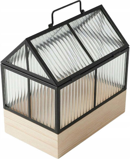 Edaxo Gewächshaus Haus mit Metallischem Rahmen 30x26x18cm