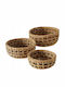 Boltze Set Dekorative Körbe Korbweide Braune 21x21cm 3Stücke
