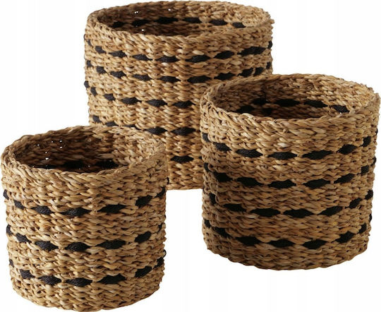 Boltze Комплект Декоративни Текстилни Кошници Бежови 18x18см 3 Бройки