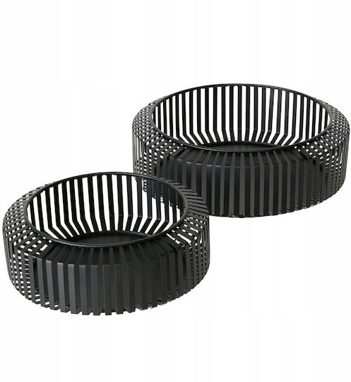 Boltze Διακοσμητικό Μπωλ Μεταλλικό Μαύρο 24x24cm 2τμχ