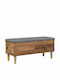 Outdoor Wooden Bench with Chest and Cushions 102x42x46cm