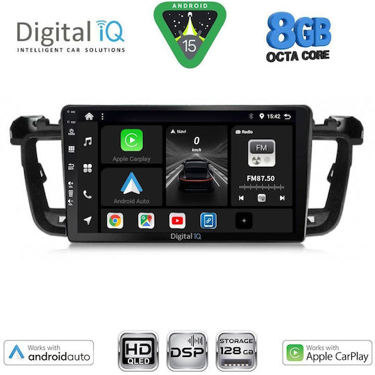 Digital IQ Автомобилна Аудио Система За Peugeot 508 2010-2016 Bluetooth USB WiFi GPS Apple CarPlay Android Auto С Touch Screen 9"