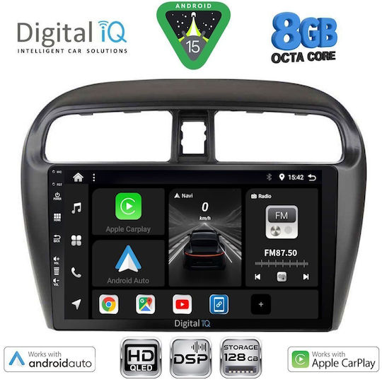 Digital IQ Автомобилна Аудио Система За Mitsubishi Space Star 2013-2020 Bluetooth USB Вграден Wi-Fi GPS Apple CarPlay Android Auto С Touch Screen 9"