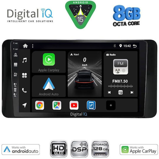 Digital IQ Sistem Audio Auto Pentru Skoda Kamiq 2018-2026 Bluetooth USB Wi-Fi GPS Apple CarPlay Android Auto Cu Ecran Tactil 10"