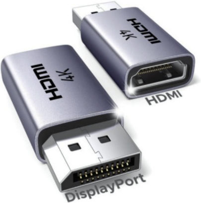 Ugreen Dp130 Convertor DisplayPort masculin la HDMI feminin Gri 2bucăți