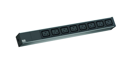 Bachmann 19" 1u Extension Cord 8 X C19; Pdu Basic 1u 230v/50hz