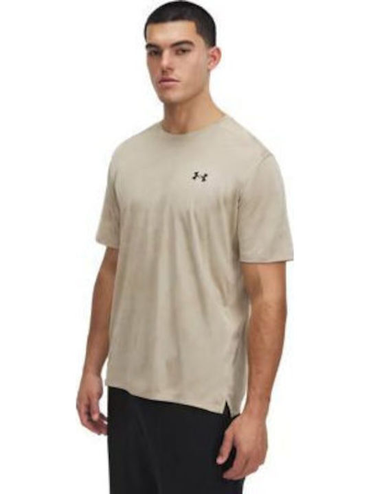 Under Armour Αθλητική Μπλούζα Κοντομάνικη Μπεζ