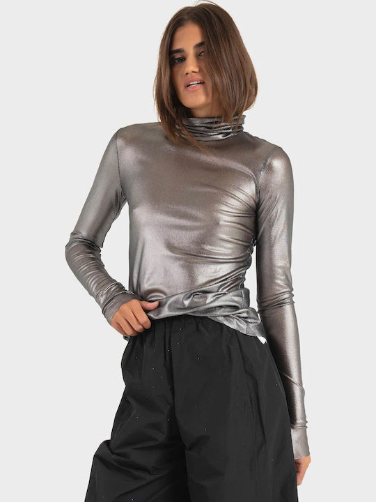 Damen Bluse Silber