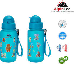 AlpinPro Plastic Kids Water Bottle with Straw N...