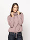 Damen Bluse Rollkragenpullover Hell Pale