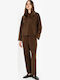 Damen Reißverschluss Hose Braun