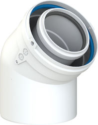 Poujoulat Coxdens Pp Alu Omoaxoniki Gonia Kaminas 45° F60/100mm Weiße Poujoulat Coxdens Pp Alu Omoaxoniki Gonia Kaminas 45° F60/100mm Weiße
