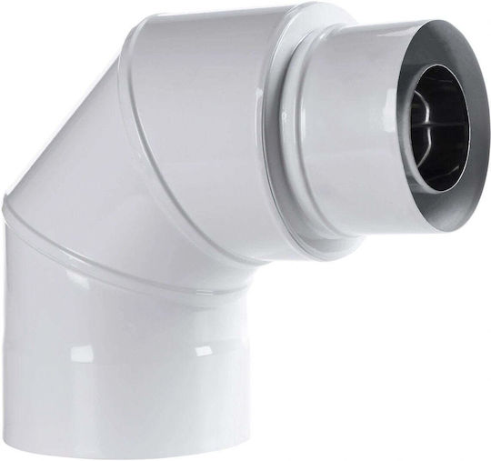 Spiroflex 80 125-60 100 Turbo Ъгъл Двойна Стена 90 Намалителна Бяла 0 Rsk.sx-tdnv80/125k90rb