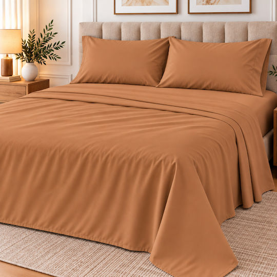 Ehome Super-Double Set 4 Pieces 240x260cm Bed Sheets
