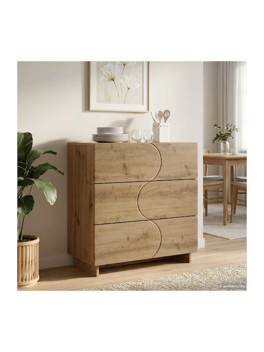 Artisan Wooden Sideboard with Drawers Oak 70x38...