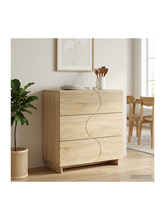 Wooden Sideboard with Drawers Sonoma 70x38x75cm